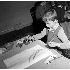 Cours d'art Martenot, château de la Guette : dessin à deux mains