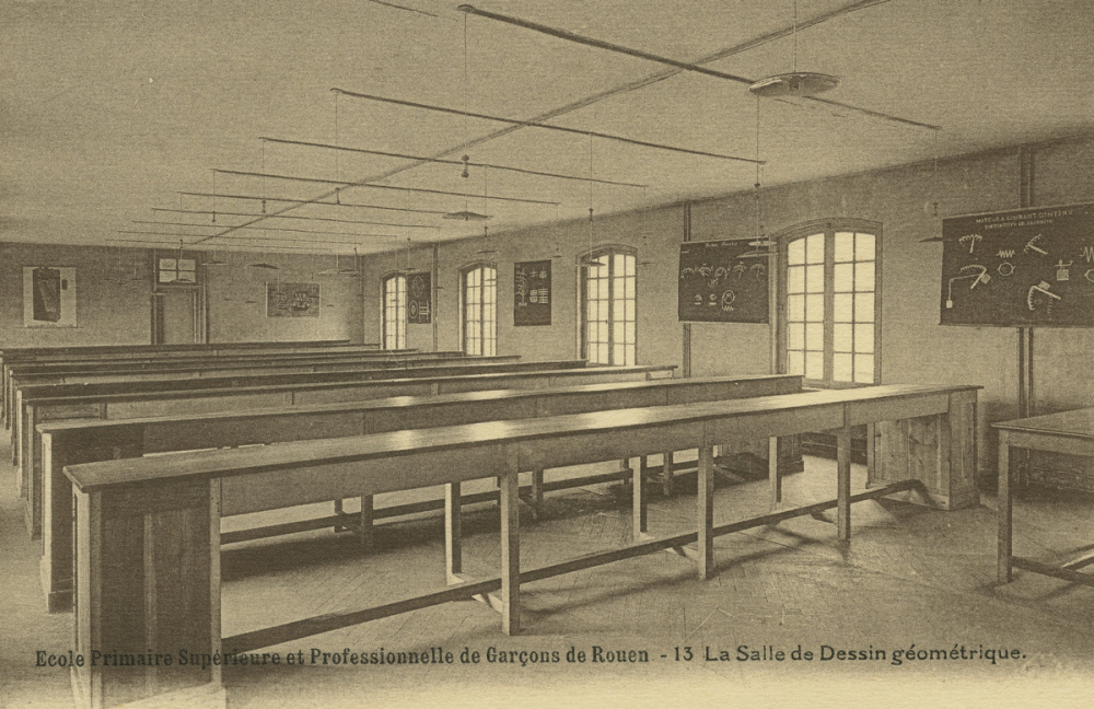 Ecole Primaire Supérieure et Professionnelle de Garçons de Rouen - 13 - La Salle de Dessin géométrique.