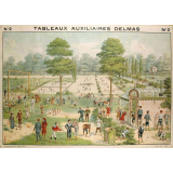 Tableaux auxiliaires Delmas pour l'enseignement pratique des langues vivantes par l'image. Série I : N°2 - La Récréation, les Jeux, le Corps humain. 

