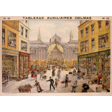 Tableaux auxiliaires Delmas pour l'enseignement pratique des langues vivantes par l'image. Série III : N°15- Le Marché.