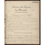 Carnet des leçons de morale.
