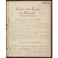 Carnet des leçons de morale.