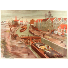 Tableau mural. Images de la vie. 18. Le canal et l'usine (Série n°5).