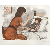Tableaux de langage. Série IM 3 - n° 43a : L'enfant malade. n° 44a : Glissades sur le verglas. 