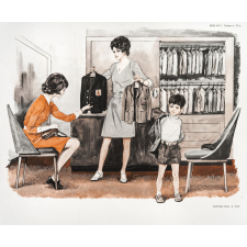 Tableaux de langage. Série IM 2 - n° 23a : Dans le magasin de vêtements. n° 24a : Au marché.