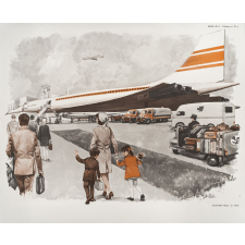 Tableaux de langage. Série IM 2 - n° 21a : A l'aéroport. n° 22a : Au passage piéton.