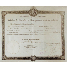 Diplôme de Bachelier de l'Enseignement secondaire moderne.