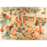 Tableau mural. Images de la vie. 9. Le marché (Série n°3).