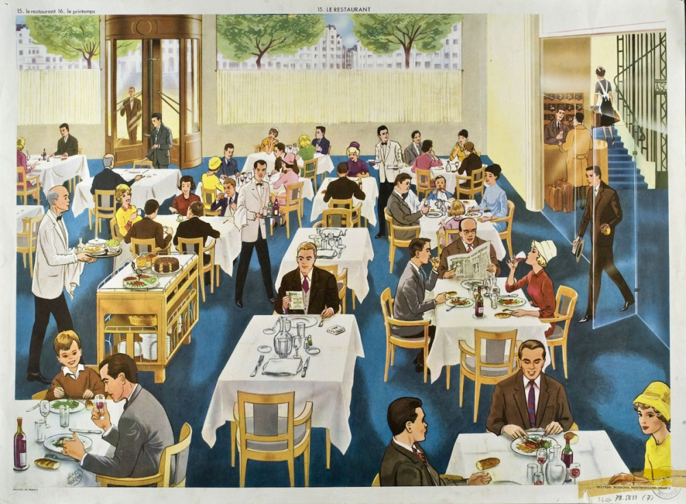 Tableau d'élocution : 15-le restaurant. 16-le printemps.
