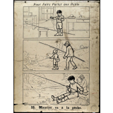 Tableaux muraux. Pour faire parler nos petits. 32 scènes familières en images sans paroles. Première série. 15- Maurice va à la pêche. 16- Au pâturage.
