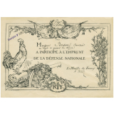 Certificat de participation à l'emprunt de la Défense Nationale. 