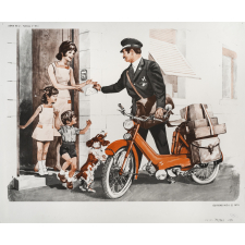 Tableaux de langage. Série IM 2 - n° 17c : Nouvelle robe admirée par les camarades. n° 18c : Le facteur distribue le courrier. 