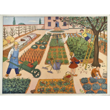 Tableau d'élocution. Le jardin au printemps. A l'arrêt de l'autobus.