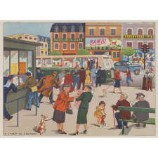 Tableau d'élocution. Le jardin au printemps. A l'arrêt de l'autobus.