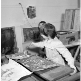 Ecole maternelle à Paris : peinture sur un thème musical