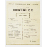 Distribution solennelle des prix du 18 août 1901. Programme. Ecole communale des filles de Haudivillers (Oise).