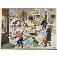 Tableau d'élocution. Un jour de neige au village. A la poste.
