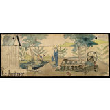 Tableau mural. Le jardinier. 
