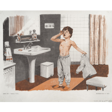 Tableaux de langage. Série IM 3 - n° 33a : le lever. n° 34a : la toilette. 