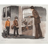 Tableaux de langage. Série IM 3 - n° 35c : en retard après la récréation. n° 36c : Colin-maillard dans la cour de récréation. 