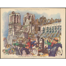 Construction d'une cathédrale au XIIIe siècle. 