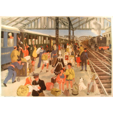 Tableau mural. Images de la vie. 3. La gare (Série n°1).