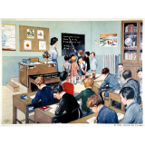 Tableaux d'élocution. CE2. 19- Chez le marchand de chaussures. 20- Une leçon en classe.