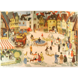 Tableau mural. Images de la vie. 8. La place du Bourg (Série n°2).