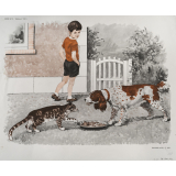 Tableaux de langage. Série IM 2 - n° 25b : La course à pied. n° 26b : Affrontement entre un chien et un chat. 