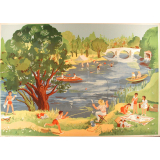 Tableau mural. Images de la vie. 12. Le bord de la rivière (Série n°3).