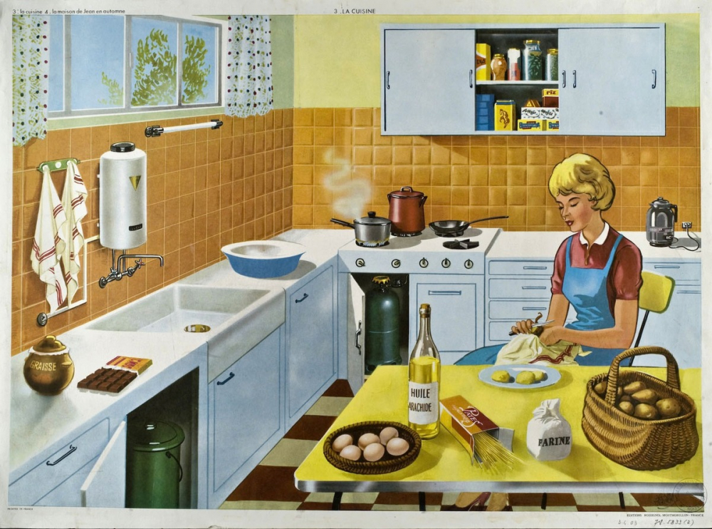 Tableau d'élocution : 3-la cuisine. 4-la maison de Jean en automne.