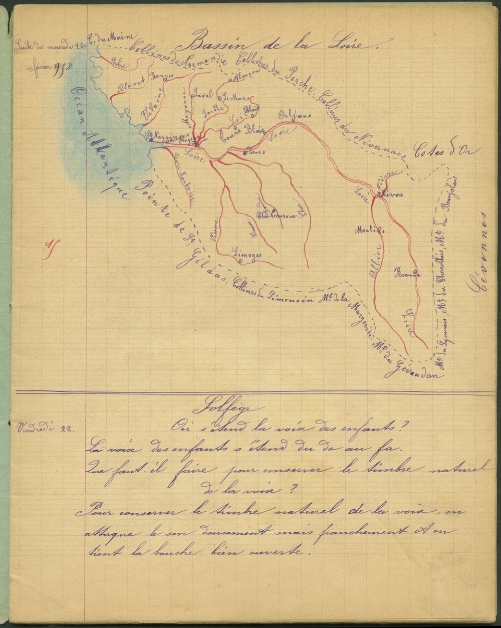 Cahier journalier / Pensionnat St Joseph à Formerie (Oise).