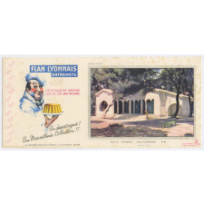 Buvard publicitaire. Villa sur la Côte d'Azur. Flan Lyonnais Entremets. Série A N°24. 