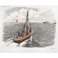 Tableaux de langage. Série IM 2 - n° 31b : A la plage, (châteaux de sable et baignade). n° 30b : Sur le bateau de pêche Marie-Andrée.