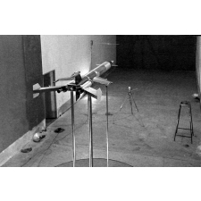 Ecole Nationale Supérieure de Mécanique et Aérotechnique : essai de maquette dans la soufflerie. 