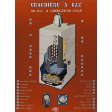 Tableau mural. Chaudière à gaz.