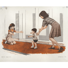 Tableaux de langage. Série IM 3 - n° 41a : Les premiers pas. n° 42a : Les crêpes. 