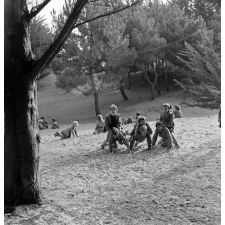 Colonie d'Erquy, œuvres laïques de la ville de Saint-Brieuc : jeux dans le parc