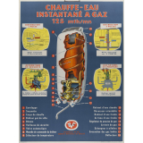 Tableau mural. Chauffage-eau instantané à gaz.