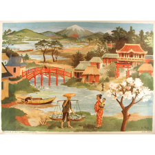 Tableau mural. Images de la vie. 26. Au Japon (La campagne au près du Fuji) (Série n°7).