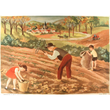 Tableau mural. Images de la vie. 111. La récolte des Pommes de Terre (Série n°23).