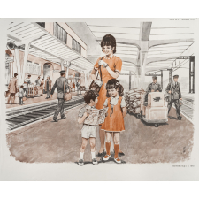 Tableaux de langage. Série IM 2 - n° 19a : à la gare (l'attente sur les quais). n° 20a : Sur la route . 