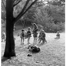 Colonie d'Erquy, œuvres laïques de la ville de Saint-Brieuc : jeux dans le parc