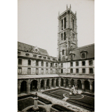 Lycée Henri IV - 23, rue Clovis, Paris (Ve) - Cour d'Honneur et Tour Clovis (Ancienne Abbaye Sainte-Geneviève).