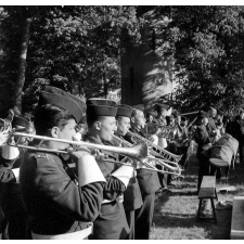 Prytanée de La Flèche : la fanfare, le défilé militaire : les cuivres