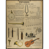 Tableau mural. Physique. Acoustique ou étude des sons.