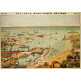 Tableaux auxiliaires Delmas pour l'enseignement pratique des langues vivantes par l'image. Série II : N°10- La Mer, la Plage, le Port.