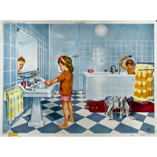 Tableau d'élocution : 7-la salle de bains. 8-la salle à manger.