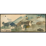 Tableau mural. Les chèvres. 