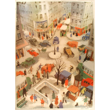 Tableau mural. Images de la vie. 2. Carrefour d'une ville (Série n°1).